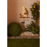 Brochettes de terre solaire LED H: 95 cm, pour l'extérieur, des brochettes en métal et en verre et en plastique en brun, avec LED intégrée