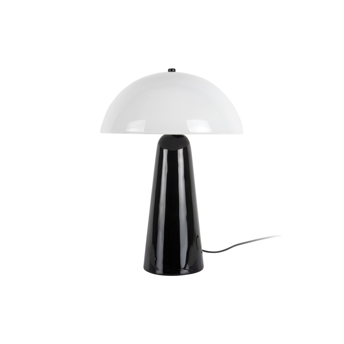 Lampe de table Vidrio Centro en verre blanc laiteux avec base noire