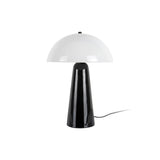 Lampe de table Vidrio Centro en verre blanc laiteux avec base noire