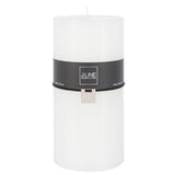 Bougie cylindrique XXL J-Line blanche sur table en bois