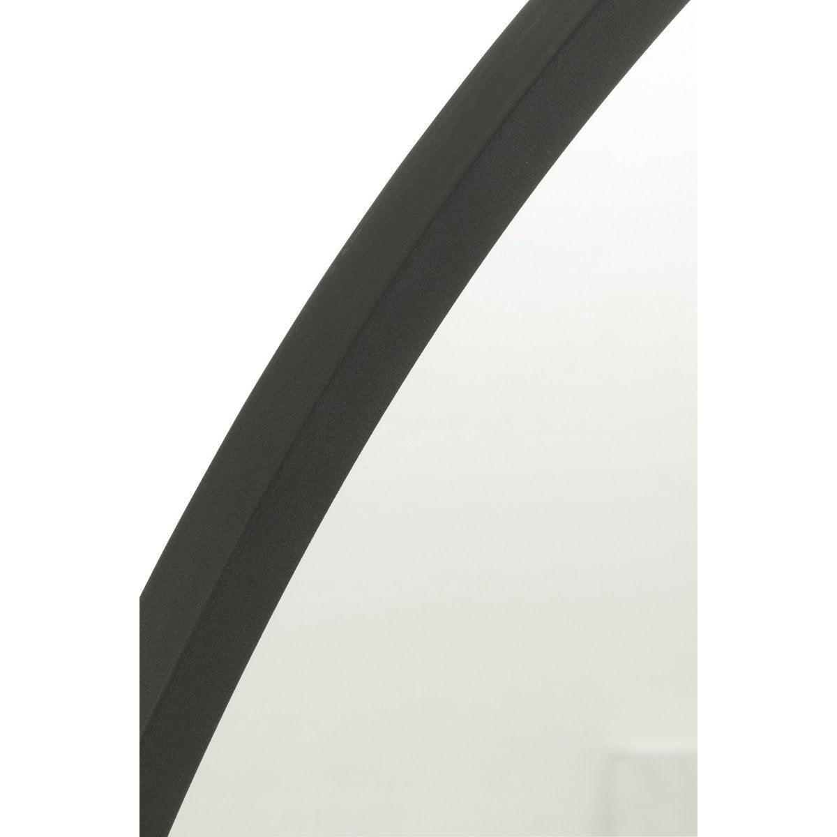 Miroir rond J-Line en métal noir, vue de face