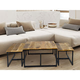 Table basse lot de 3 tables d'appoint structure métal Ontario