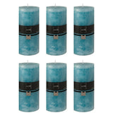 Bougie cylindrique XXL azur J-Line, vue de face avec élégante couleur bleue