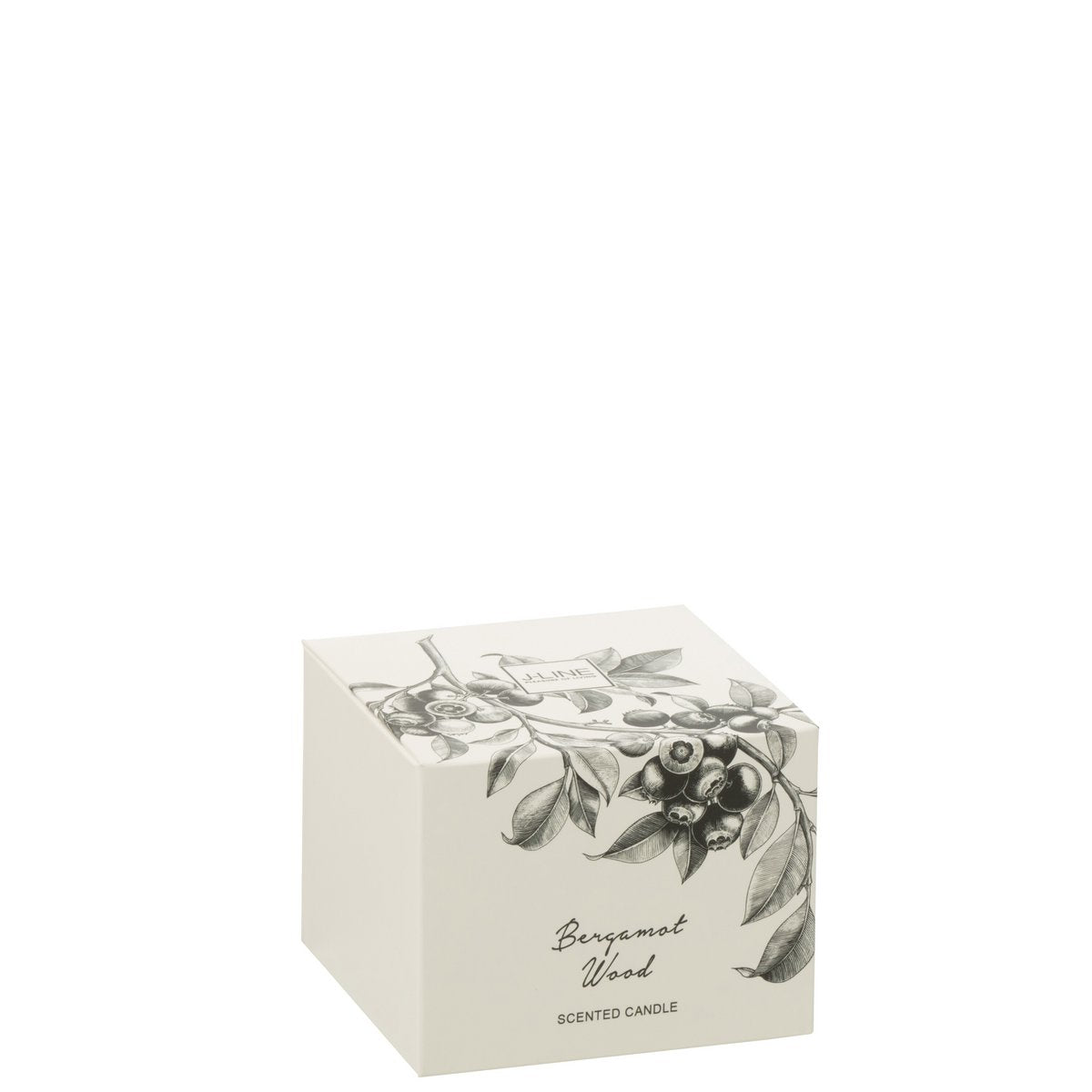Bougie parfumée J-Line bois de bergamote - vue de face, design moderne et élégant.