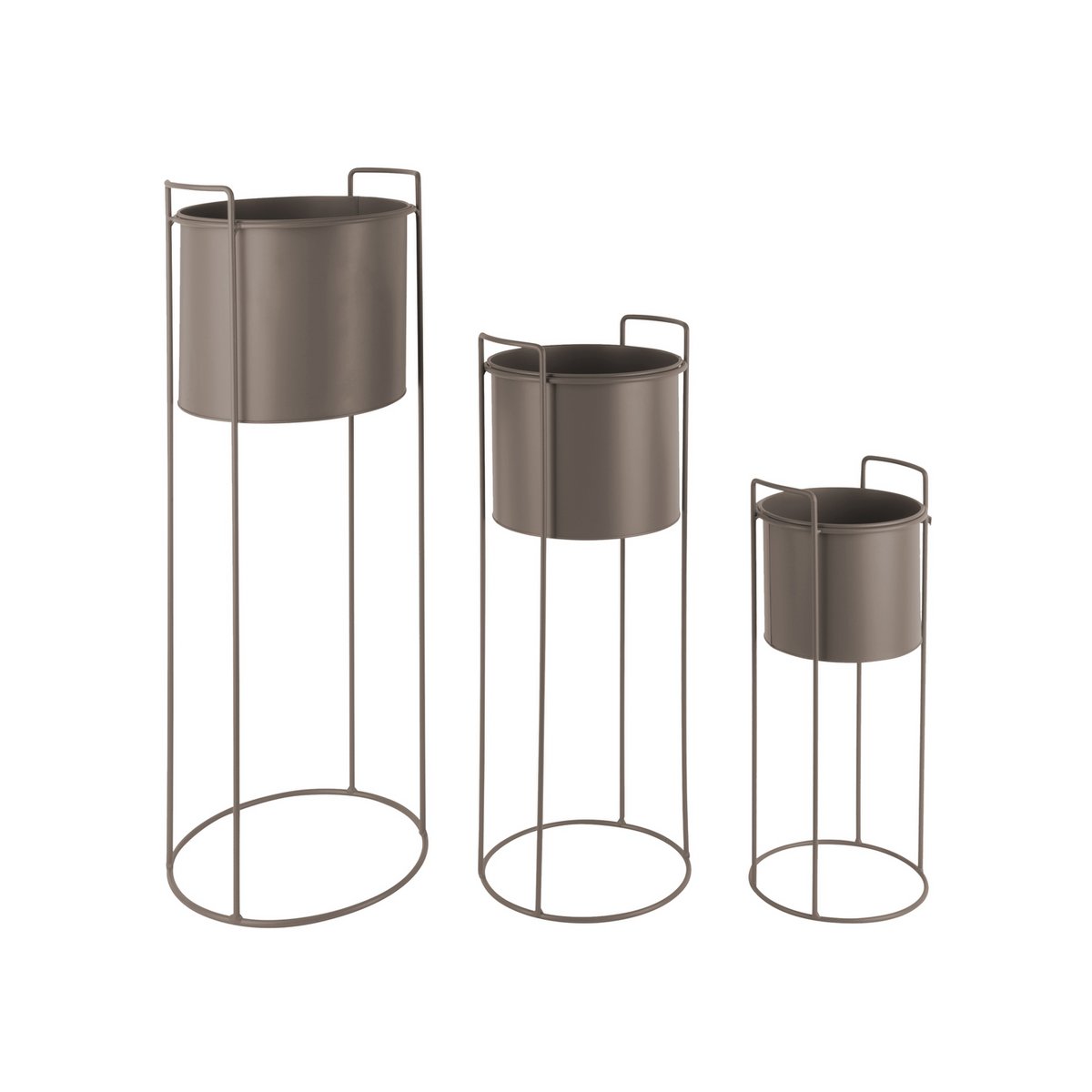 Ensemble de pots de fleurs Essence - vue d'ensemble avec plantes