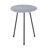 Table d'appoint métal table décorative 4 parties Hilton ø 35 x H 45 cm ronde aluminium argenté ou doré