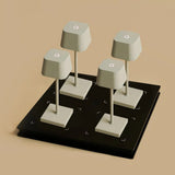Lot de 4 lampes de table rechargeables gris ombre avec station de recharge