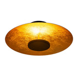 Lampe à plafond LED "Firenze" lampe plafond métallique en noir et or, LED fermement installée, éclairage pour le salon, le bureau ou la tige d'entrée de 40 cm de diamètre