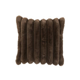 Coussin J-Line Velours côtelé - polyester - chocolat - grand