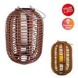 Décol Light "Korbinien", y compris une bougie solaire pour le jardin et la terrasse, lampe solaire en rotin marron, hauteur 32 cm