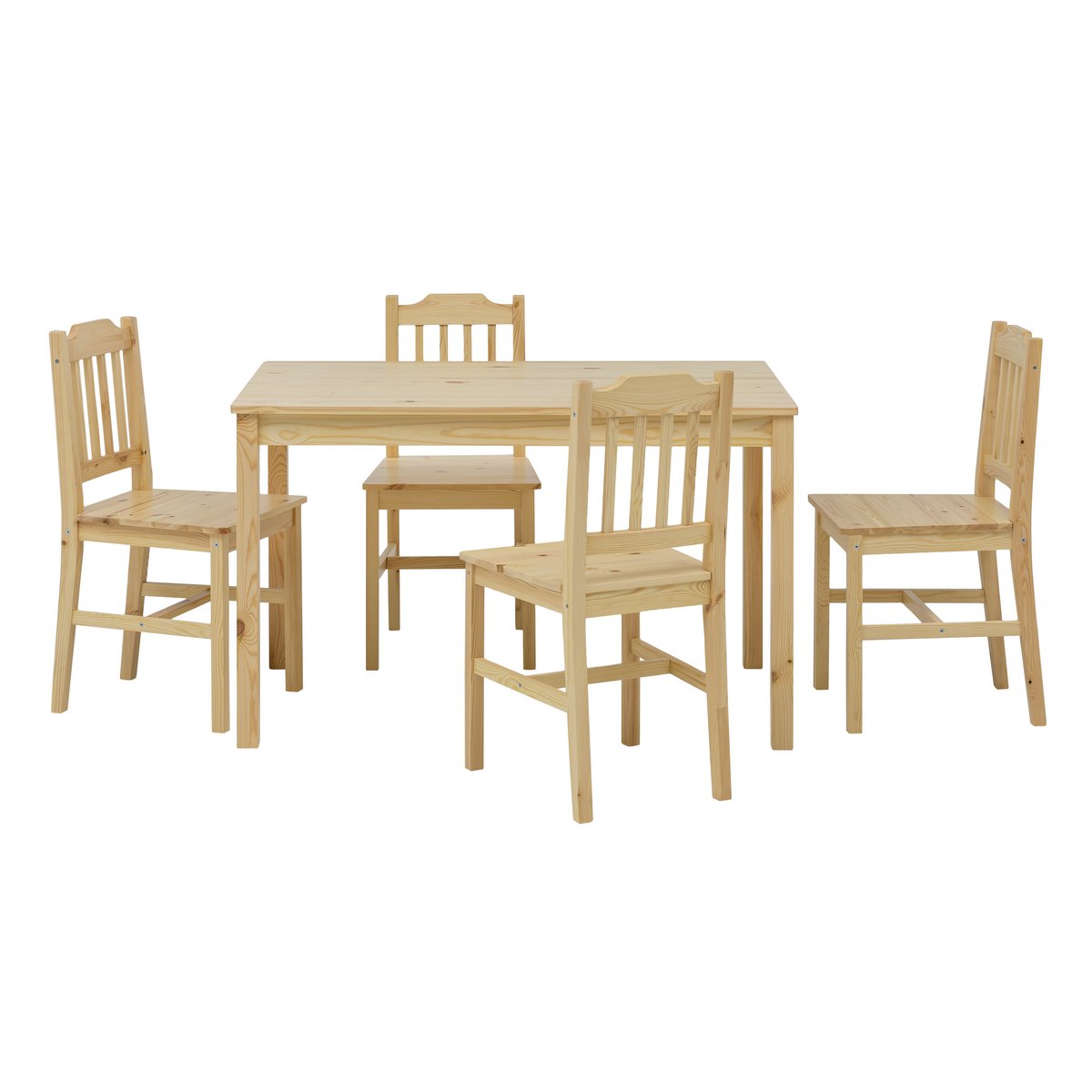 Ensemble salle à manger Moebilia avec table en bois de pin et chaises