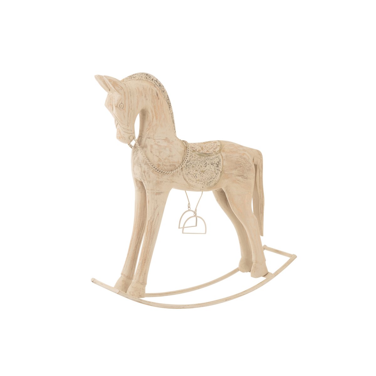 Cheval à bascule J-Line en bois et métal, finition naturelle