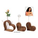 Holder de carte de vœux Stand de la carte photo Vase en vase en 3 parties coeurs de photo de table de table de table de mariage décoration mangue mangue