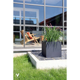 Cache-pot carré en fiberstone noir