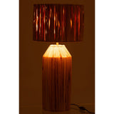 Vue de côté de la lampe J-Line Hanna en rotin et jute