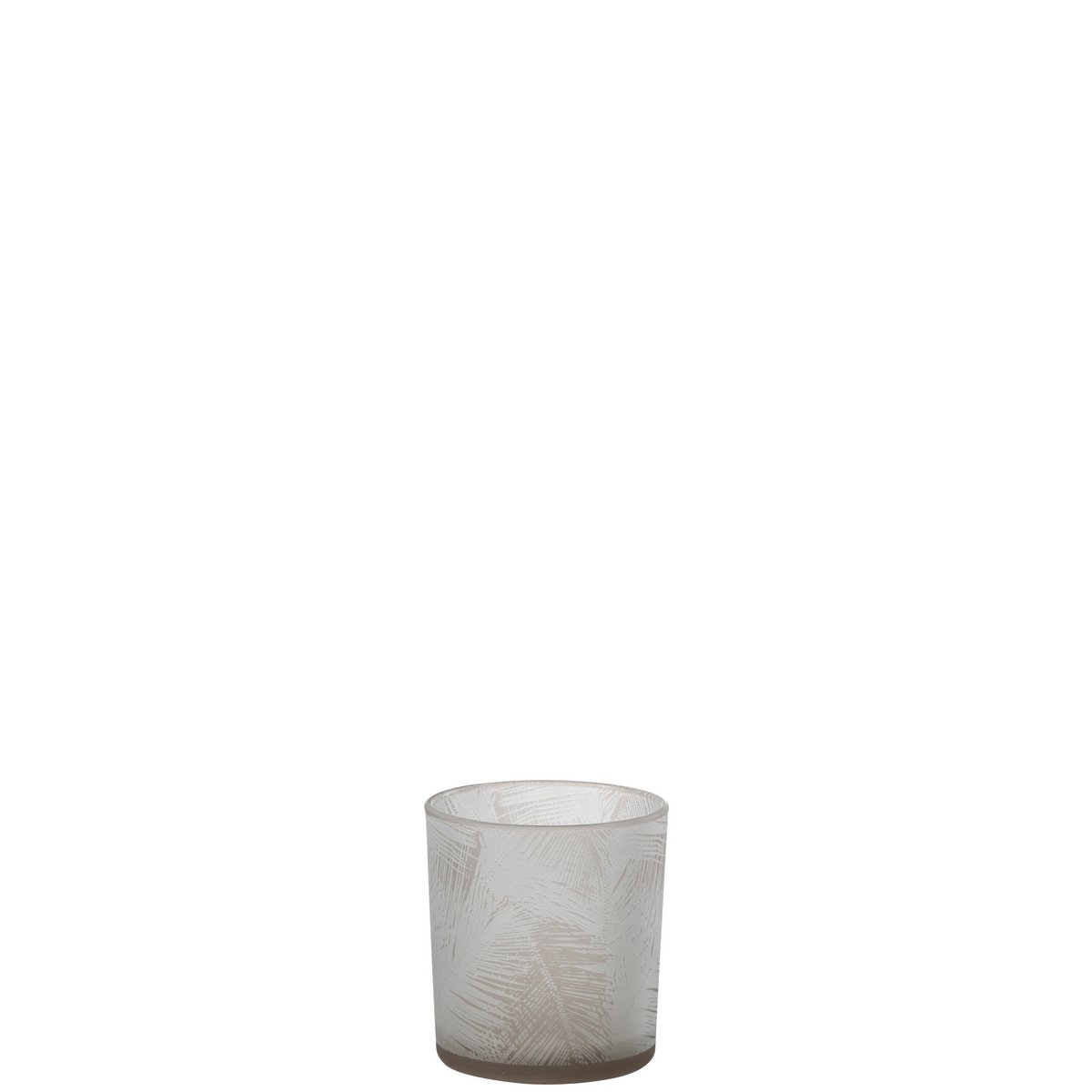 Photophore J-Line Feuilles en verre beige, vue de face