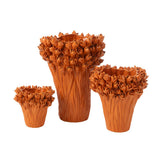 Vase Ambrosia en céramique orange de J-Line, détail du motif