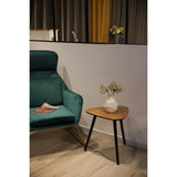 Table d'appoint Moebilia avec plateau triangulaire et pieds en bois