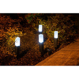 4 Set LED Spike extérieure, pour l'extérieur, la terre en plastique en plastique en noir, LED intégrée
