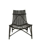 Chaise J-Line en rotin noir vue de face, design élégant