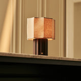 Lampe de table rechargeable Eloïsa marron foncé