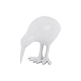 Statue Oiseau Kiwi en métal blanc sur fond neutre