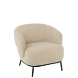 Fauteuil lounge J-Line Mars - peuplier/mousse - beige