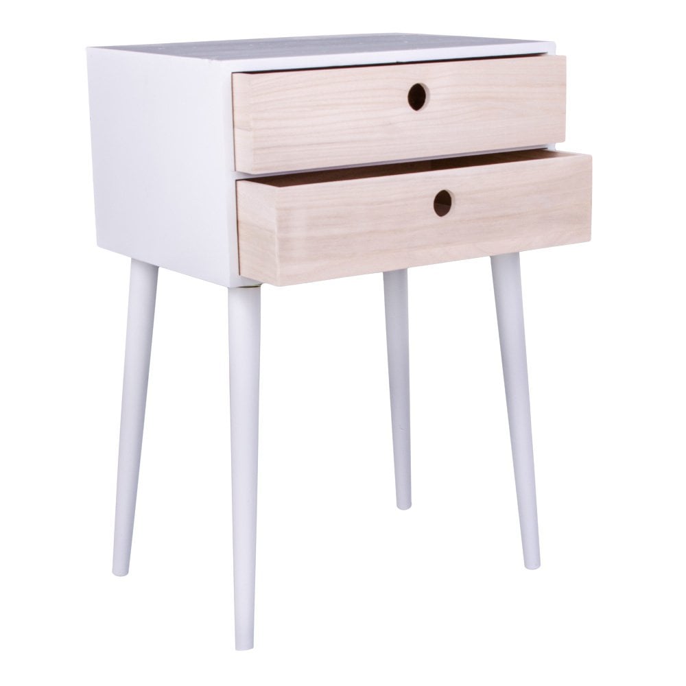 Vue de côté de la table Rimini, design scandinave