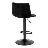 Lot de 2 chaises de bar Middelfart en velours noir, ambiance moderne