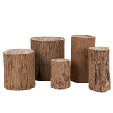 Pot de fleurs Berk en bois naturel de J-Line, détail du grain du bois