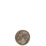 Horloge murale J-Line en bois doré, vue de face