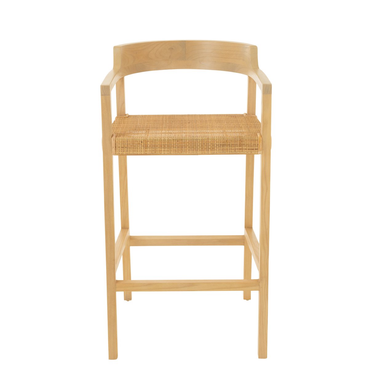 Chaise de bar J-Line Emma en bois naturel vue de face