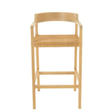 Chaise de bar J-Line Emma en bois naturel vue de face