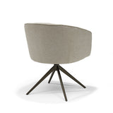 Fauteuil Cocoon Tissu Sahara Champignon - Piètement Rotatif 360 Anodique Marron