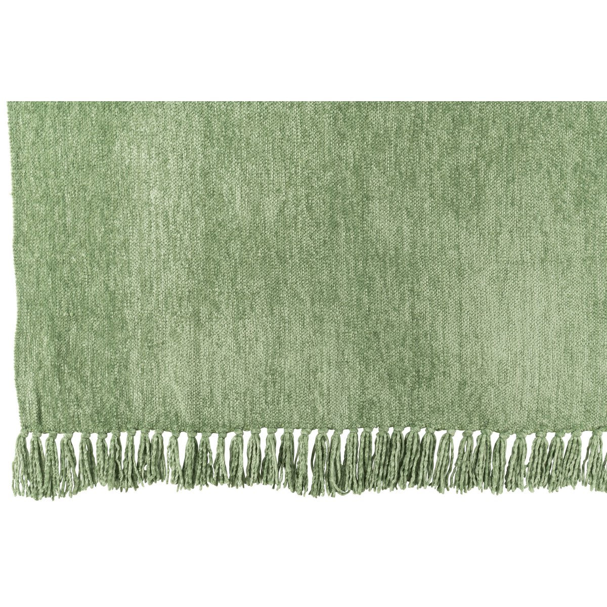 Couverture J-Line en chenille verte, élégante et douce