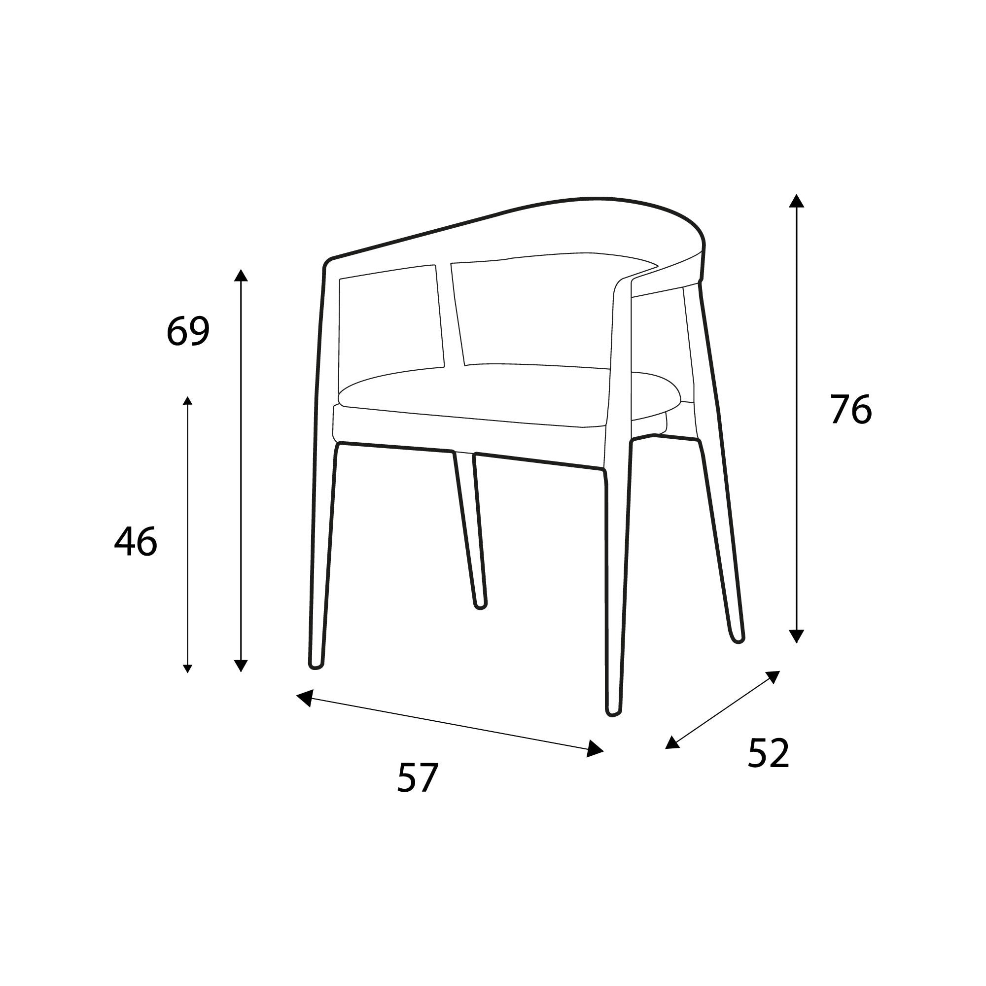 Structure en chêne de la chaise Pura