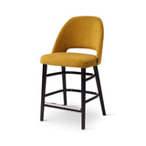 Chaise îlot Joy en velours Seven avec pieds bois