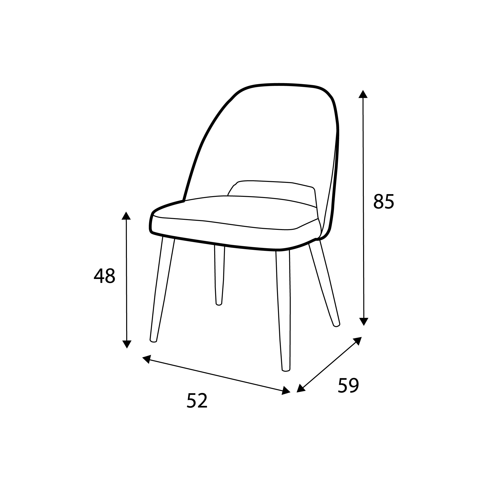 Chaise Joy pieds bois vue d'ambiance