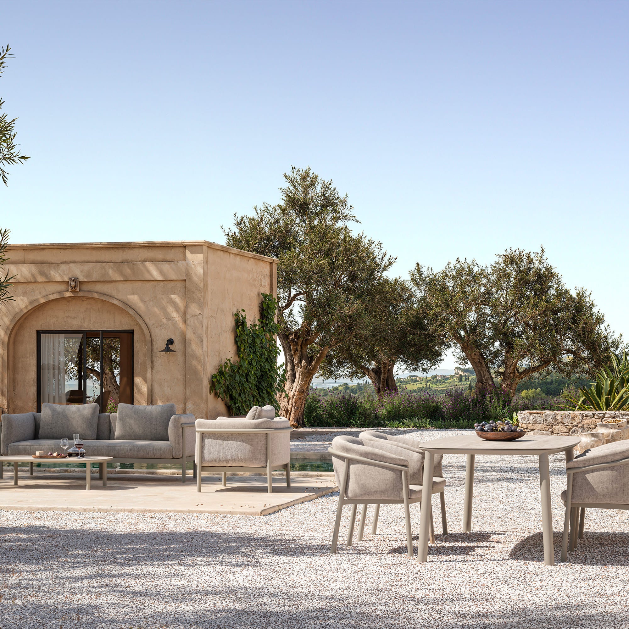 Chaise outdoor Liv en ambiance terrasse
