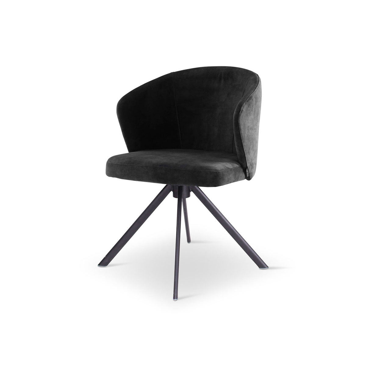 Chaise pivotante Lot avec pied en métal noir