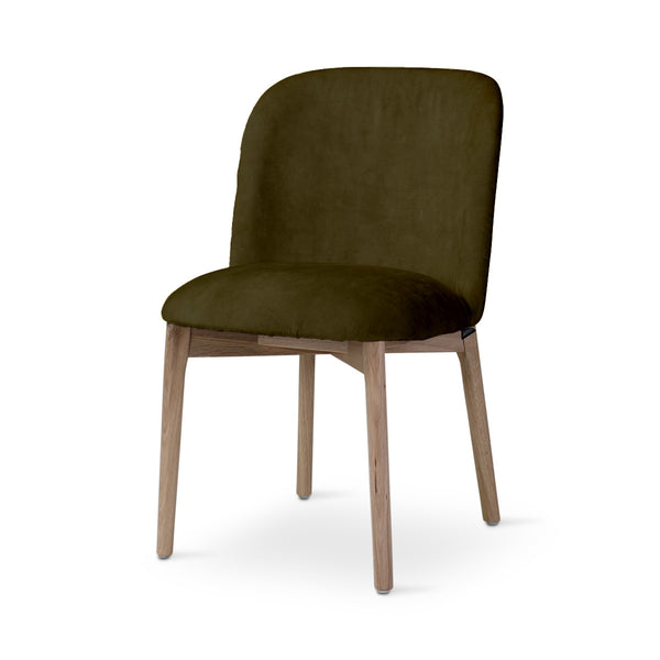 Chaise Siro Castle Line tissu Adore avec pieds ronds en chêne