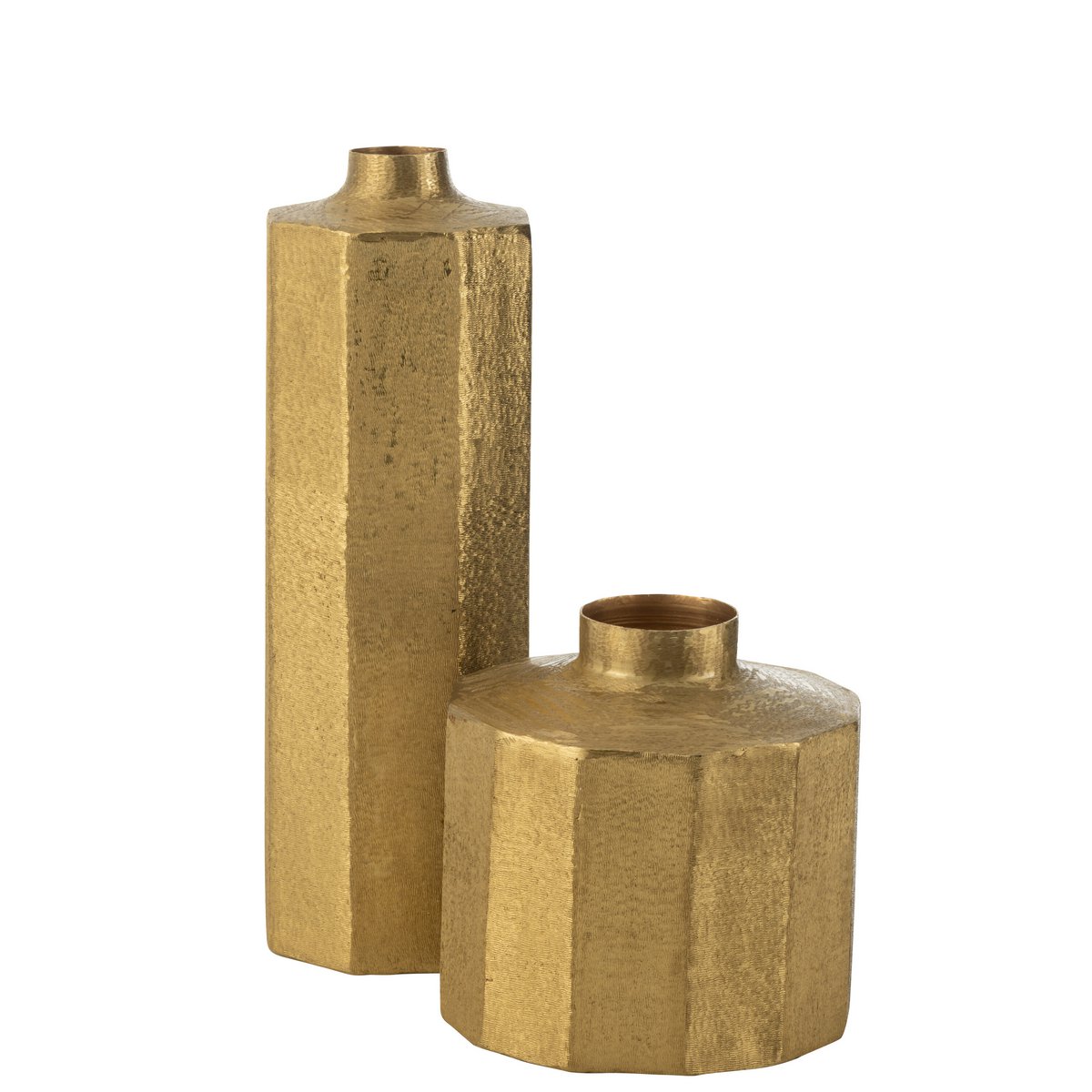Détails du Vase Carré J-Line en Métal Doré - Finition haut de gamme