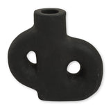 Vase noir petit vase décoratif moulé à la main en argile pour fleurs séchées ou fraîches LEMBAH