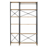 Détail de l'étagère en MDF avec décor acacia