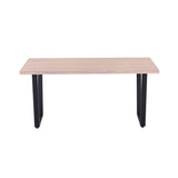Table à manger élégante 160x90cm en MDF et métal, vue complète