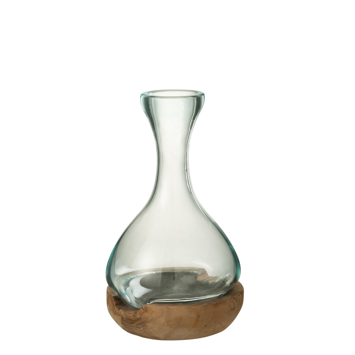 Vase Bouteille Gamal J-Line en bois et verre, design scandinave