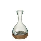 Vase Bouteille Gamal J-Line en bois et verre, design scandinave