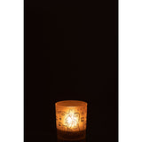 Lanterne J-Line Happy Faces, détail du verre et de la couleur beige