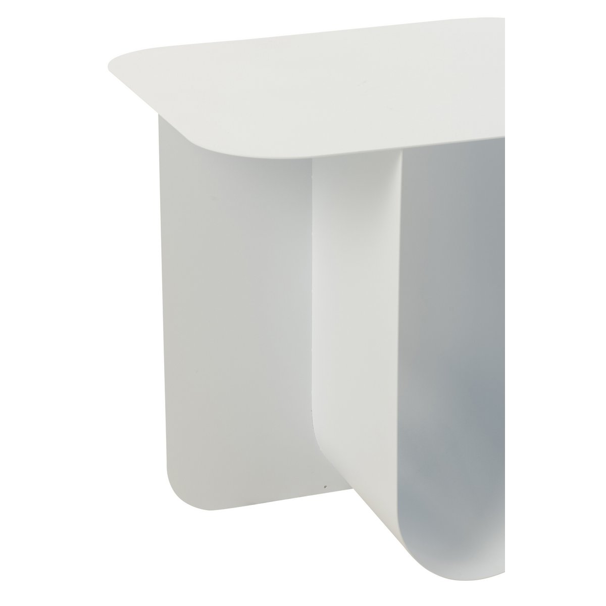 Table d'appoint J-Line Square en métal blanc dans un salon moderne