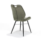 Chaise quattro tissu noir vert doux